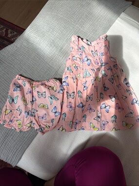 Rachel Riley Pink Butterfly Sundress with Bloomers